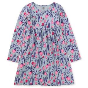 Tea Collection Blue and Pink Floral Kids Dress